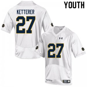Notre Dame Fighting Irish Youth Chase Ketterer #27 White Under Armour Authentic Stitched College NCAA Football Jersey ZCU5199DO